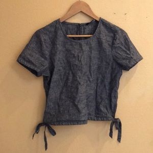 Madewell linen crop top